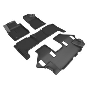 Nissan Armada Floor Mats - Front + Rear - 3D MAXpider - Kagu Series - Black - `19-`24